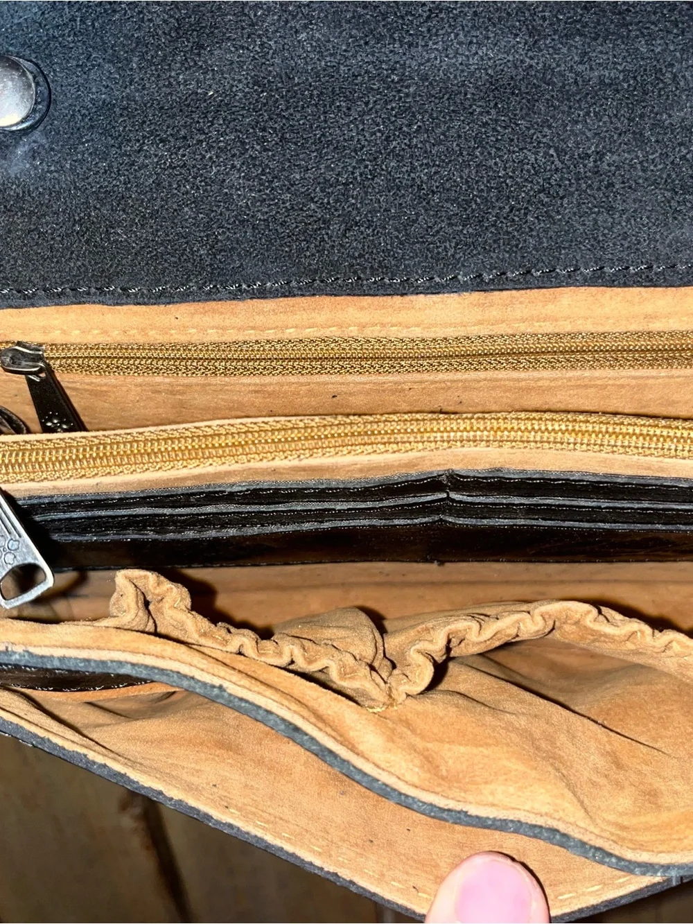 Patricia Nash Black Leather  Shoulder Bag